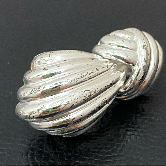 Vintage MONET Silver-tone Knot Door Knocker Earrings 16.5g - Picture 10 of 11